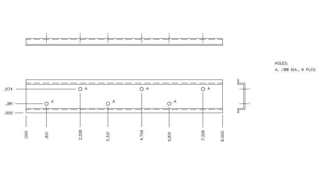 Tragschiene 203,2 mm